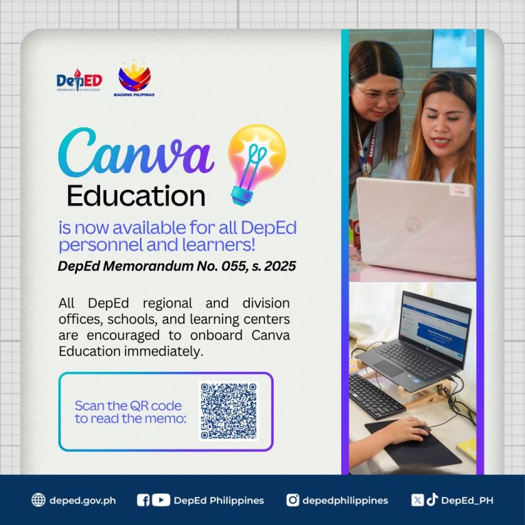 Ka-DepEd, available na ang Canva for Education para sa lahat ng ating personnel at learners.