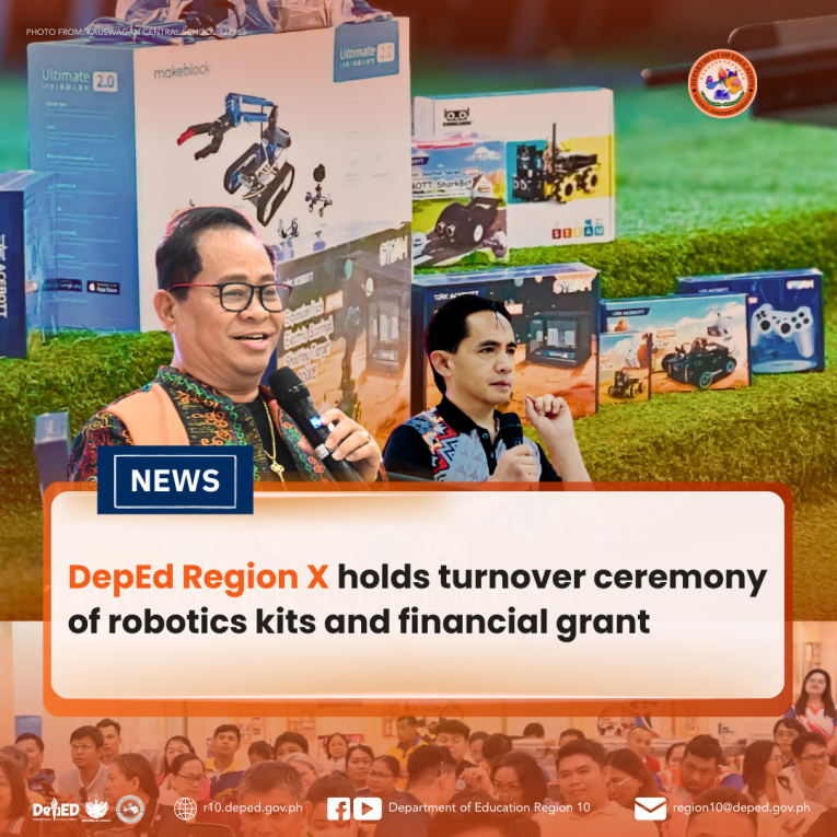 DepEd Region X holds turnover ceremony of robotics kits and financial grant