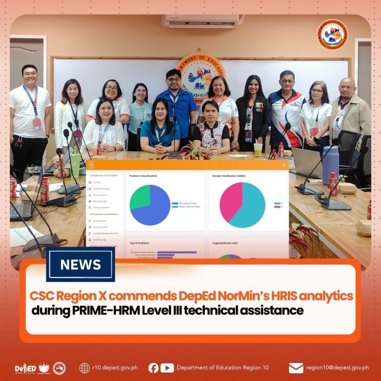 CSC Region X commends DepEd NorMin’s HRIS analytics during PRIME-HRM Level III technical assistance